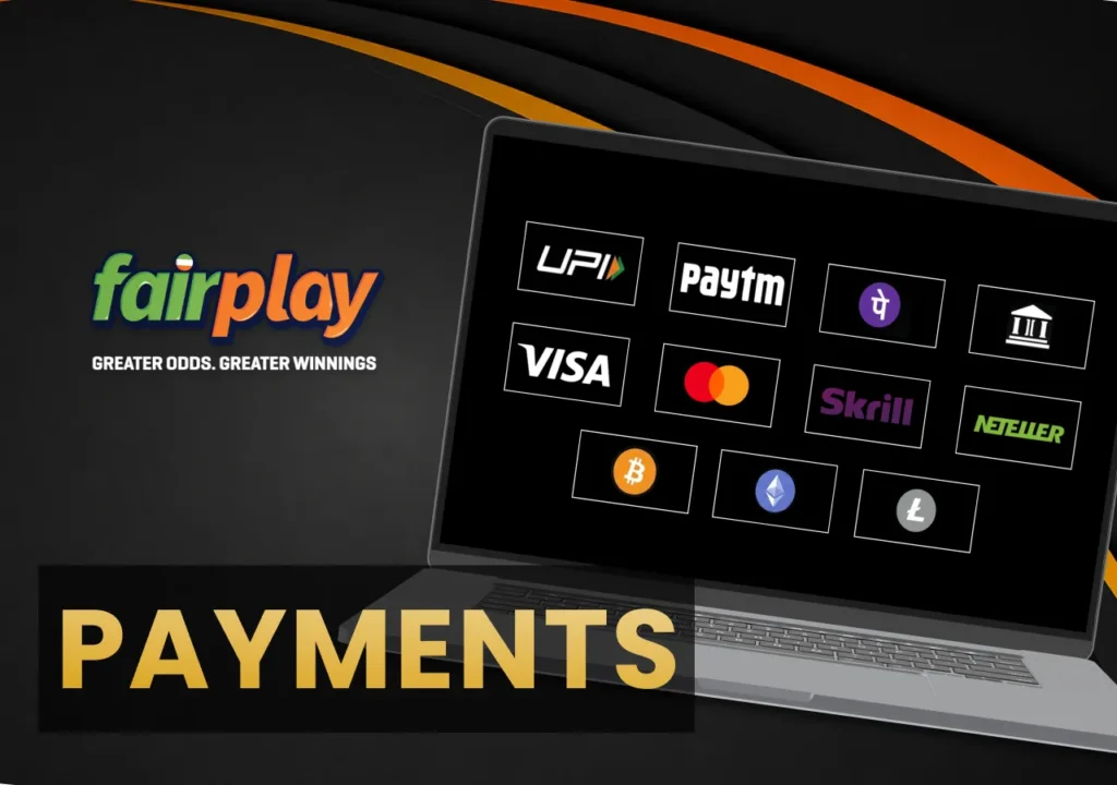 FairPlay payment options for fast deposits and withdrawals in India.